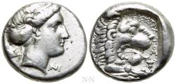 Ancient Coins - CARIA. Knidos. Didrachm (Circa 380-360 BC). Pisistratos, magistrate.