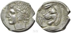 Ancient Coins - SICILY. Leontini. Tetradrachm (Circa 430-425 BC).
