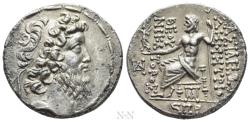 Ancient Coins - SELEUKID KINGDOM. Demetrios II Nikator (Second reign, 129-125 BC). Tetradrachm. Damaskos. Dated SE 186 (127/6 BC).