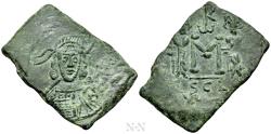 Ancient Coins - CONSTANTINE IV POGONATUS with HERACLIUS and TIBERIUS (668-685). Follis. Syracuse.