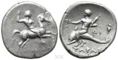 Ancient Coins - CALABRIA. Tarentum. Nomos (Circa 272-240 BC).