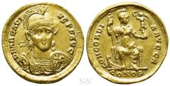 Ancient Coins - ARCADIUS (383-408). GOLD Solidus. Constantinople.