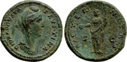 Ancient Coins - DIVA FAUSTINA I (Died 140/1). As. Rome. Struck under Antoninus Pius.