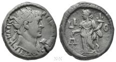 Ancient Coins - EGYPT. Alexandria. Trajan (98-117). BI Tetradrachm. BI Dated RY 19 (AD 115/6).