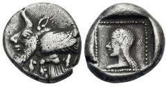 Ancient Coins - Caria, Uncertain Mint. Quarter Stater. Man-Headed Bull.