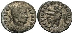 Ancient Coins - Licinius I. Æ Follis. Arles Mint. Emperor Rides Eagle.