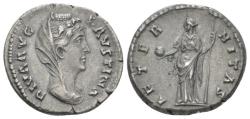 Ancient Coins - Diva Faustina Senior. AR Denarius. Aeternitas.
