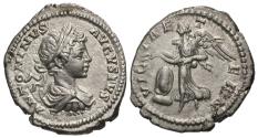Ancient Coins - Caracalla. AR Denarius. Victory.