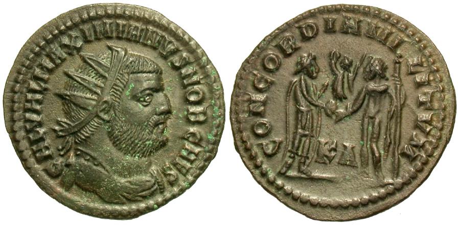 Ancient Coins - Maximianus. Æ Post Reform Radiate. Cyzicus Mint.