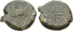 Ancient Coins - Sicily, Tauromenion. Campanian Mercenaries. Æ Hemilitron. RARE.