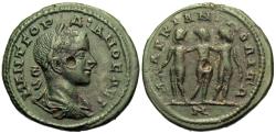 Ancient Coins - Moesia Inferior, Marcianopolis. Gordian III. Æ Tetrassarion. The Three Graces.