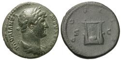 Ancient Coins - Hadrian. Æ  Semis. Lyre.