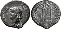 Ancient Coins - Galatia, Koinon of Galatia. Nero. Æ Assarion. Interesting Sphinx Countermark.