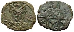 Ancient Coins - Byzantine Empire. Constantine VI and Irene. Æ Follis.