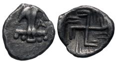 Ancient Coins - Thrace, Apollonia Pontika. AR Hemiobol. Anchor / Swastika.