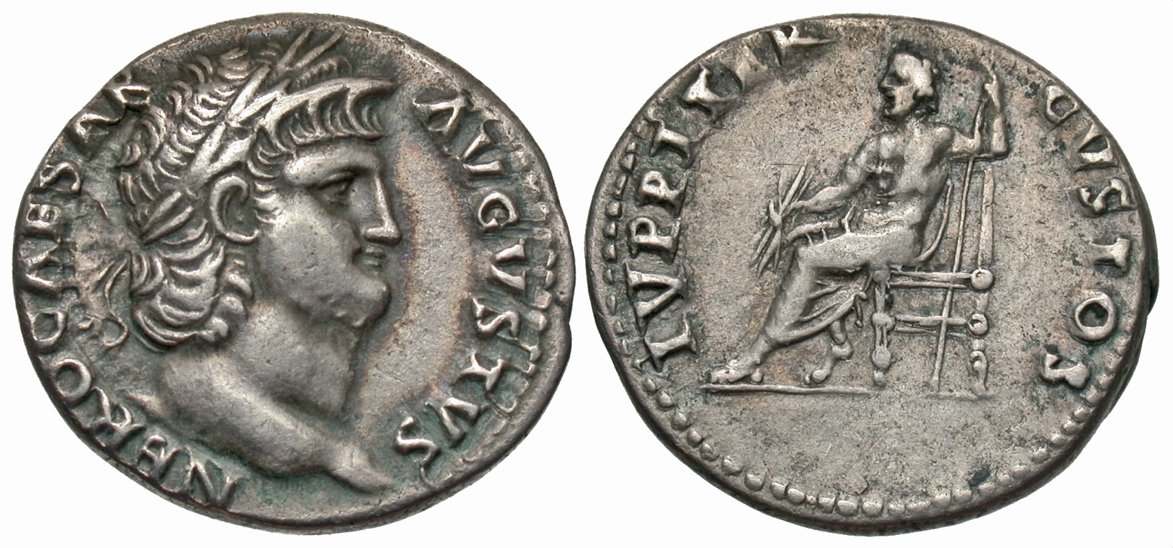 Nero. AR Denarius. Jupiter. | Roman Imperial Coins