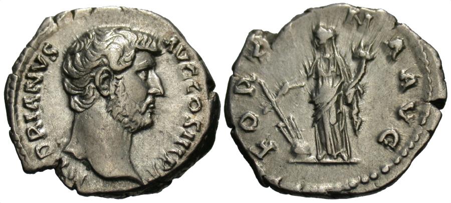 Hadrian. AR Denarius. Fortuna. | Roman Imperial Coins