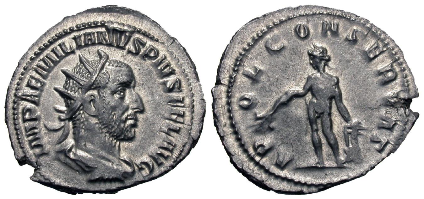 Aemilian. AR Antoninianus. Apollo. | Roman Imperial Coins