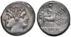 Ancient Coins - Roman Republic. Anonymous. AR Quadrigatus - Didrachm.