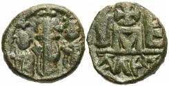 Ancient Coins - Byzantine Empire. Heraclius with Heraclius Constantine and Heraclonas. Æ Dodecanummium.