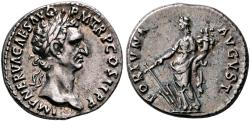 Ancient Coins - Nerva. AR Denarius. Fortuna. RARE.