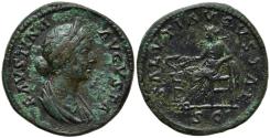 Ancient Coins - Faustina Junior. Æ Sestertius. Salus.