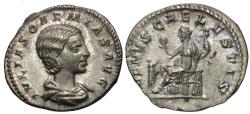 Ancient Coins - Julia Soaemias. AR Denarius. Venus.