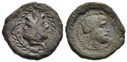 Ancient Coins - Sicily, Uncertain Mint. Roman Republican Period. Æ 20 mm. VERY RARE!