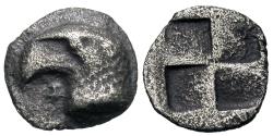 Ancient Coins - Aeolis, Kyme. AR Hemiobol. Eagle.