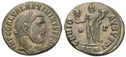 Ancient Coins - Maximinus II. Silvered Æ Follis. Genius.