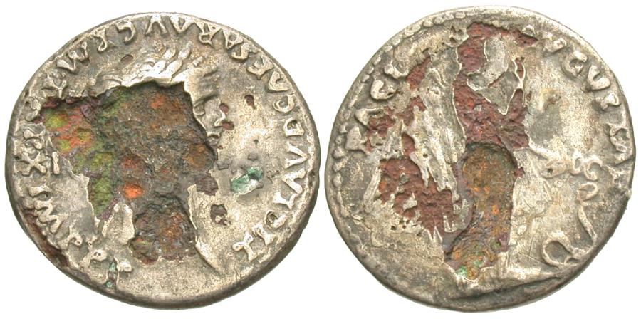 Claudius. Foureé Denarius. Pax-Nemesis. | Roman Imperial Coins