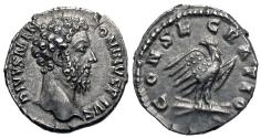 Ancient Coins - Divus Marcus Aurelius. AR Denarius. Consecration Issue. Choice.