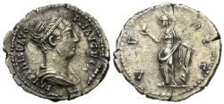 Ancient Coins - Faustina Junior. AR Denarius. Venus.