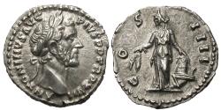 Ancient Coins - Antoninus Pius. AR Denarius. Annona.