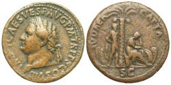 Ancient Coins - Vespasian. Æ Sestertius. Judaea Capta Commemorative. Modern Reproduction.