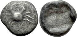 Ancient Coins - Caria, Kos. AR Hemiobol. Crab. VERY RARE.