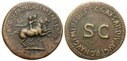 Ancient Coins - Nero and Drusus Caesars. Brothers of Caligula. Æ Dupondius. Scarce.
