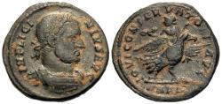 Ancient Coins - Licinius I. Æ Follis. Arles Mint. Emperor Rides Eagle. RARE.