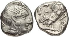 Ancient Coins - Attica, Athens. AR Tetadrachm. Athena / Owl.