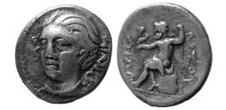 Ancient Coins - Thessaly, Skotoussa. AR Hemidrachm. Artemis / Poseidon.