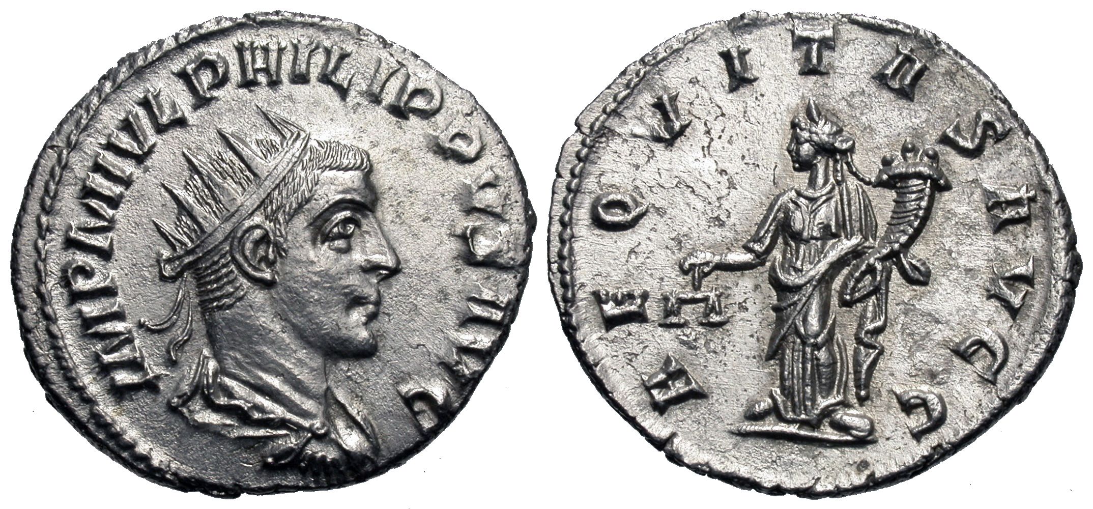 Philip II. AR Antoninianus. Aequitas. | Roman Imperial Coins