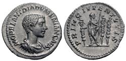 Ancient Coins - Diadumenian, as Caesar. AR Denarius. STYLE!