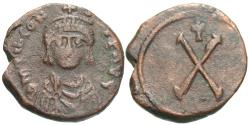 Ancient Coins - Byzantine Empire. Tiberius II Constantine. Æ Decanummium. Constantinople Mint.