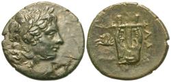 Ancient Coins - Mysia. Lampsakos. Æ 21 mm. Apollo / Kithara.
