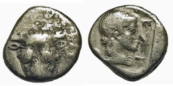 Ancient Coins - Phokis, Federal Coinage. AR Triobol. Bull's Head / Artemis.