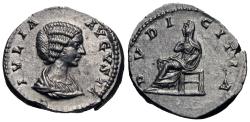 Ancient Coins - Julia Domna. AR Denarius. Pudicitia. Choice.