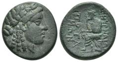 Ancient Coins - Ionia, Smyrna. Æ 22 mm. The Poet Homer.