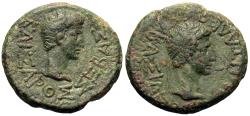 Ancient Coins - Kings of Thrace, Rhoemetalkes I with Augustus. Æ 18 mm.