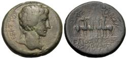 Ancient Coins - Phrygia, Apameia. Augustus, with Gaius Caesar. Æ 20 mm.