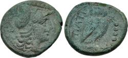 Ancient Coins - Apulia, Teate. Æ Quincunx. Athena / Owl.